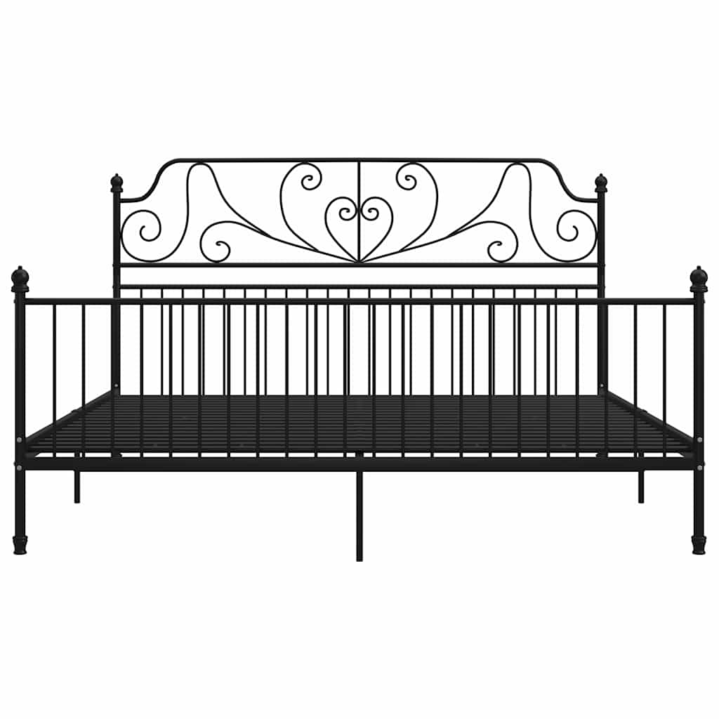 Cadru de pat, negru, 200x200 cm, metal GartenMobel Dekor