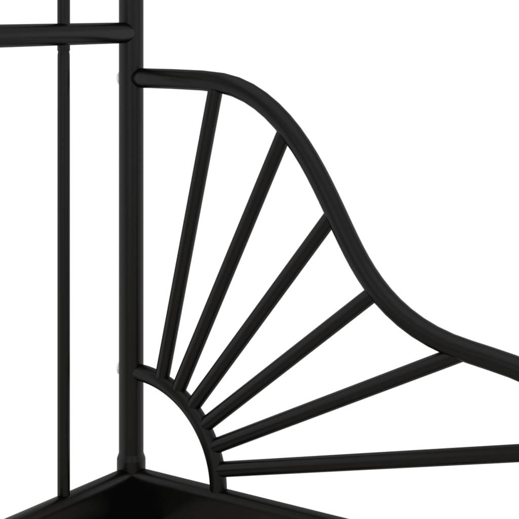 Cadru de pat extensibil, negru, 80x130/200 cm, metal GartenMobel Dekor