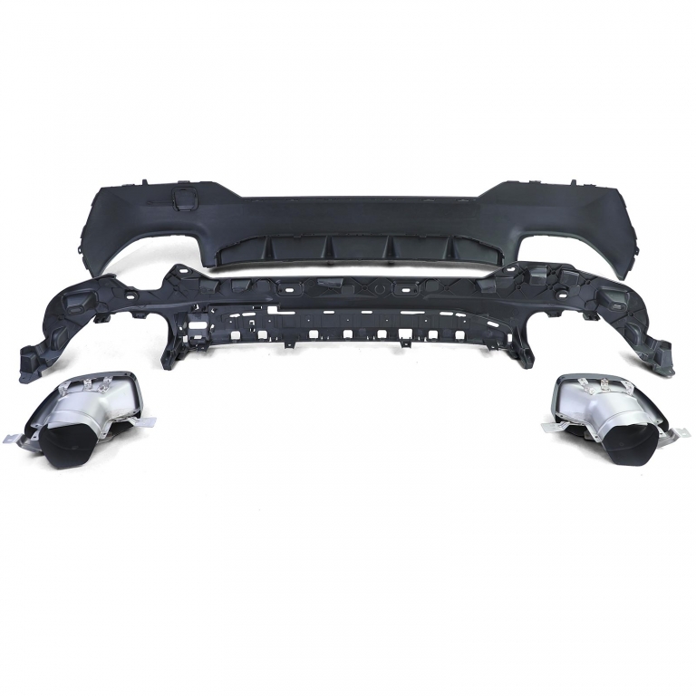 Difuzor sport spate lucios + țevi de eșapament 440 look potrivit pentru BMW Seria 4 G22 G23 420 430 Performance AutoTuning