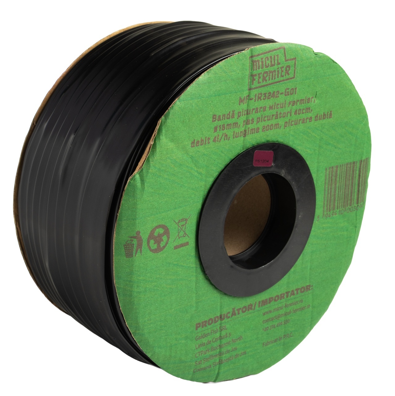 Banda de picurare Micul Fermier 16 mm, 200 m, 4 l/h, pas 40 cm