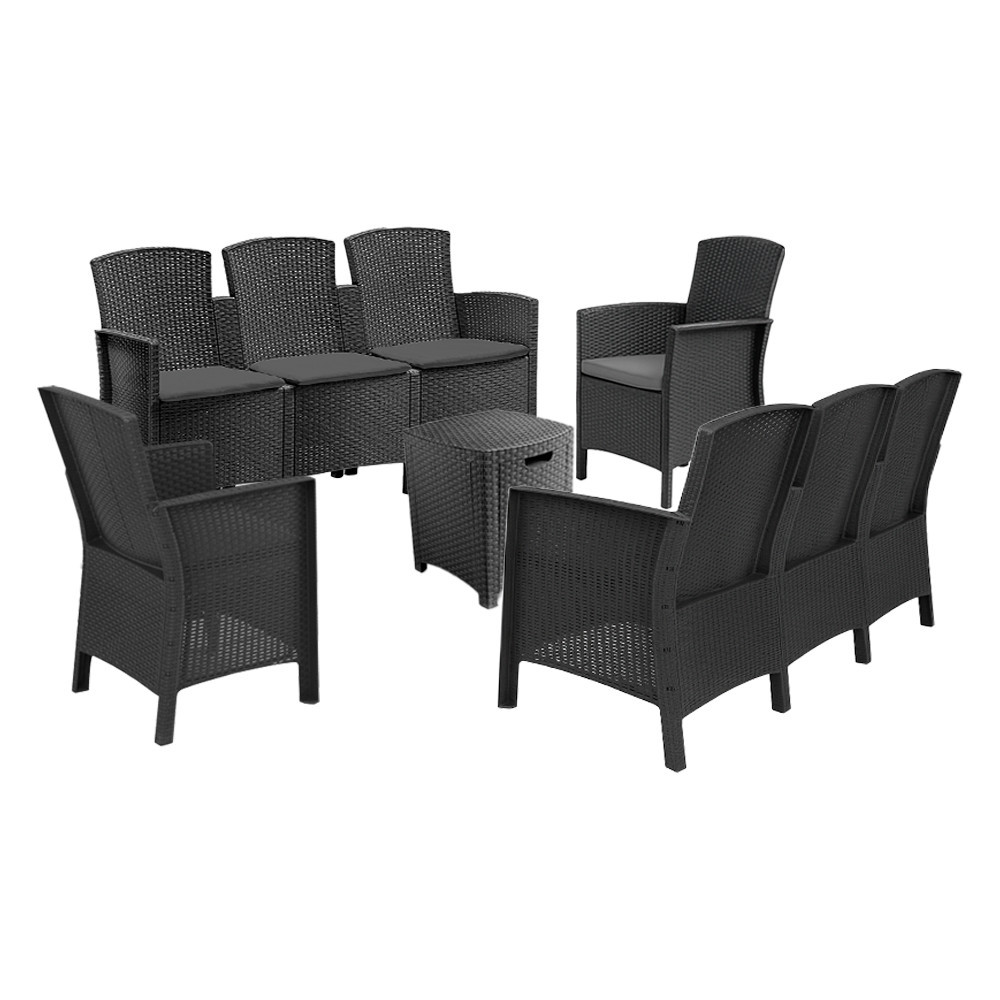 Leziter Set de mobilier de grădină Lima 8 locuri grafit
