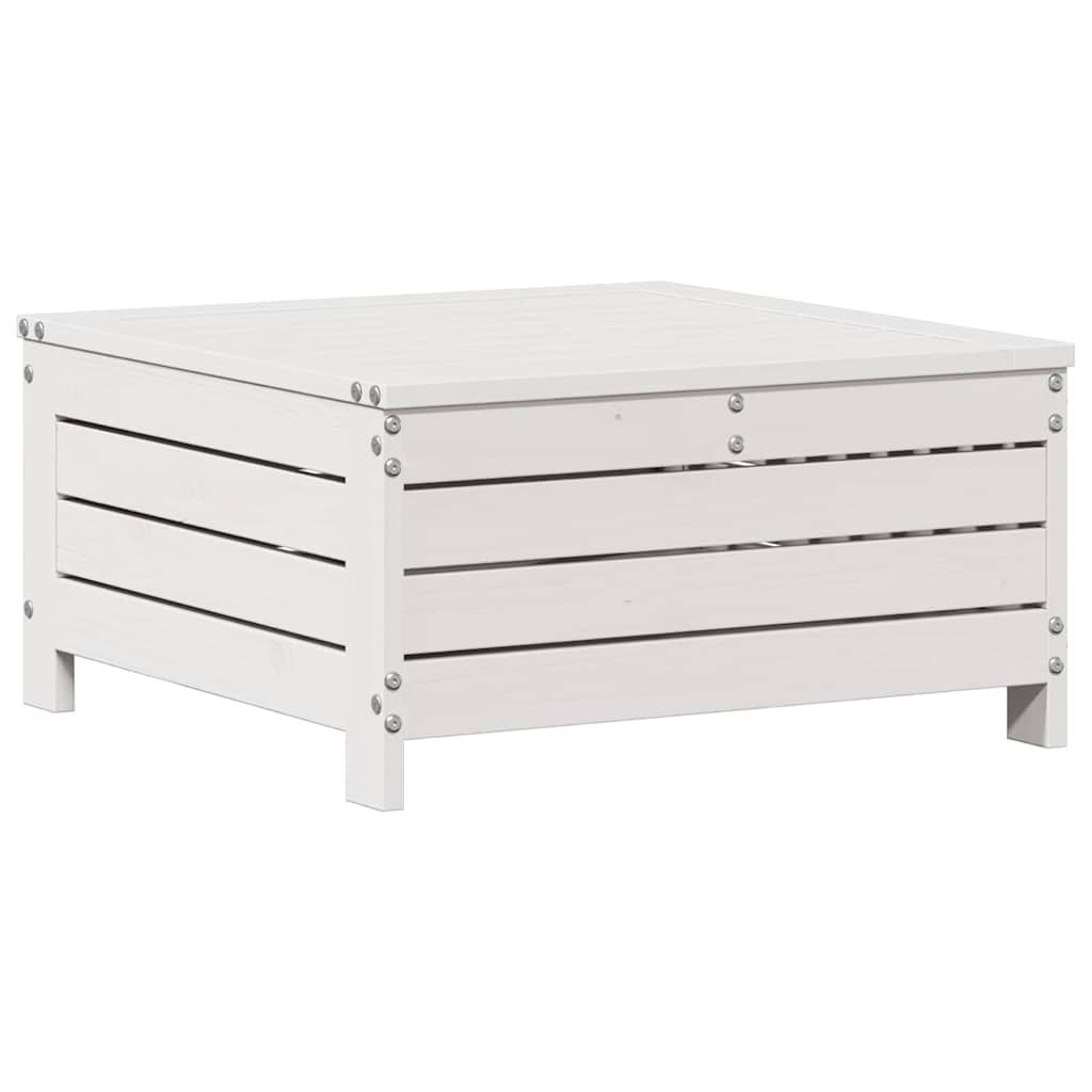 Set mobilier de grădină cu perne, 3 piese, alb, lemn masiv pin GartenMobel Dekor