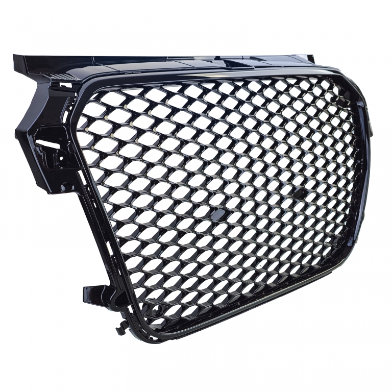 Grilă sport cu fagure, grilă radiator neagră lucioasă, potrivită pentru Audi A1 8X pre-facelift 10-14 Performance AutoTuning
