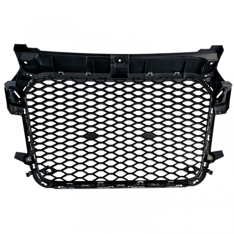 Grilă sport cu fagure, grilă radiator neagră lucioasă, potrivită pentru Audi A1 8X pre-facelift 10-14 Performance AutoTuning
