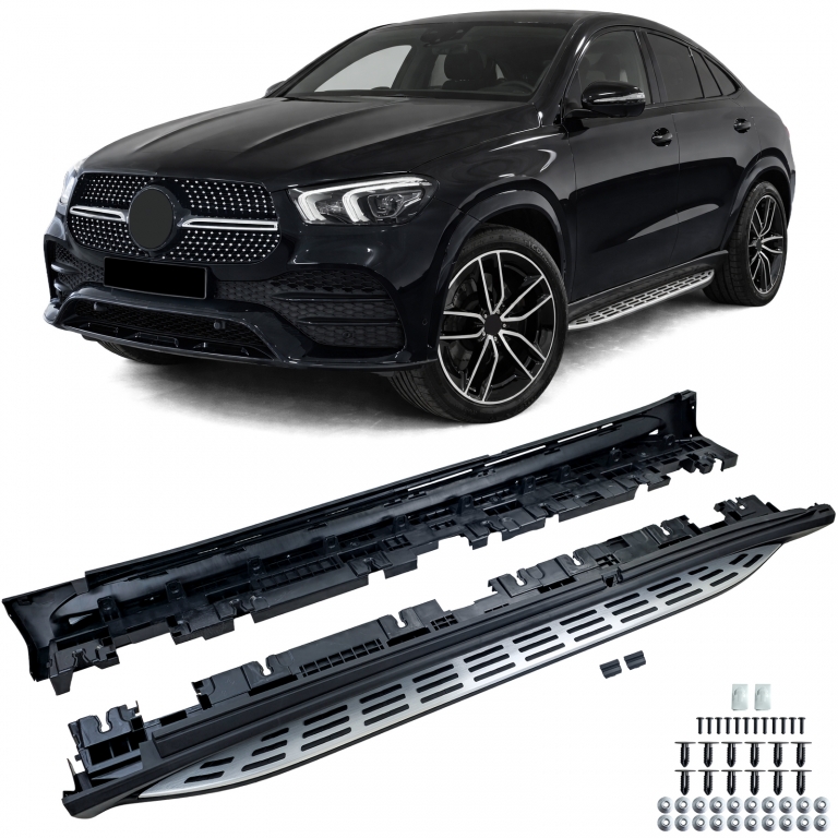 Plăci de rulare din aluminiu pentru protecție laterală stil OE, potrivite pentru Mercedes GLE C167 Coupe din 2020 Performance AutoTuning