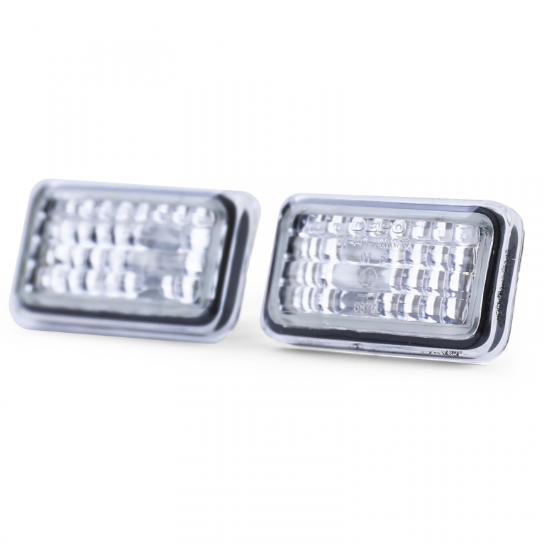 Indicator lateral din sticlă clară cu crom, potrivit pentru Porsche 911 924 944 964 993 Performance AutoTuning