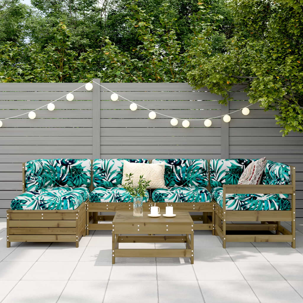 Set canapea de grădină, 7 piese, lemn de pin tratat GartenMobel Dekor