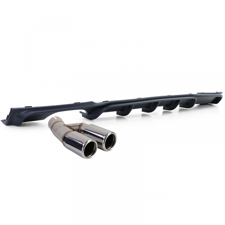 Difuzor spate mat + țeavă de eșapament dublă cromată, potrivit pentru BMW F30 F31 316 318 320 Performance AutoTuning