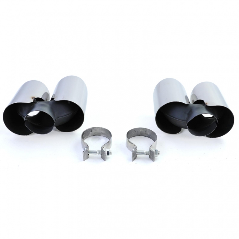 Tăvițe de evacuare duale lustruite potrivite pentru Porsche 911 991.1 11-15 3.4 350CP Performance AutoTuning