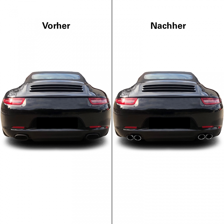 Tăvițe de evacuare duale lustruite potrivite pentru Porsche 911 991.1 11-15 3.4 350CP Performance AutoTuning