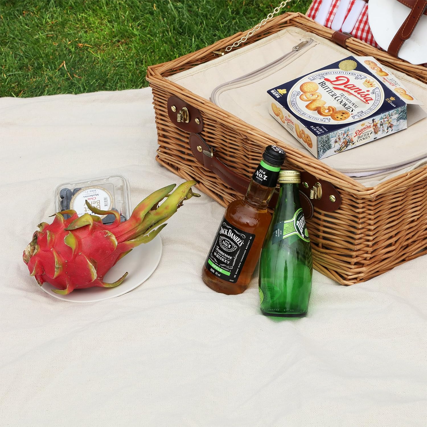 SONGMICS Hamac dublu 210x150 cm, bumbac, portabil cu chingi si carabiniere, bej Household NewTrend