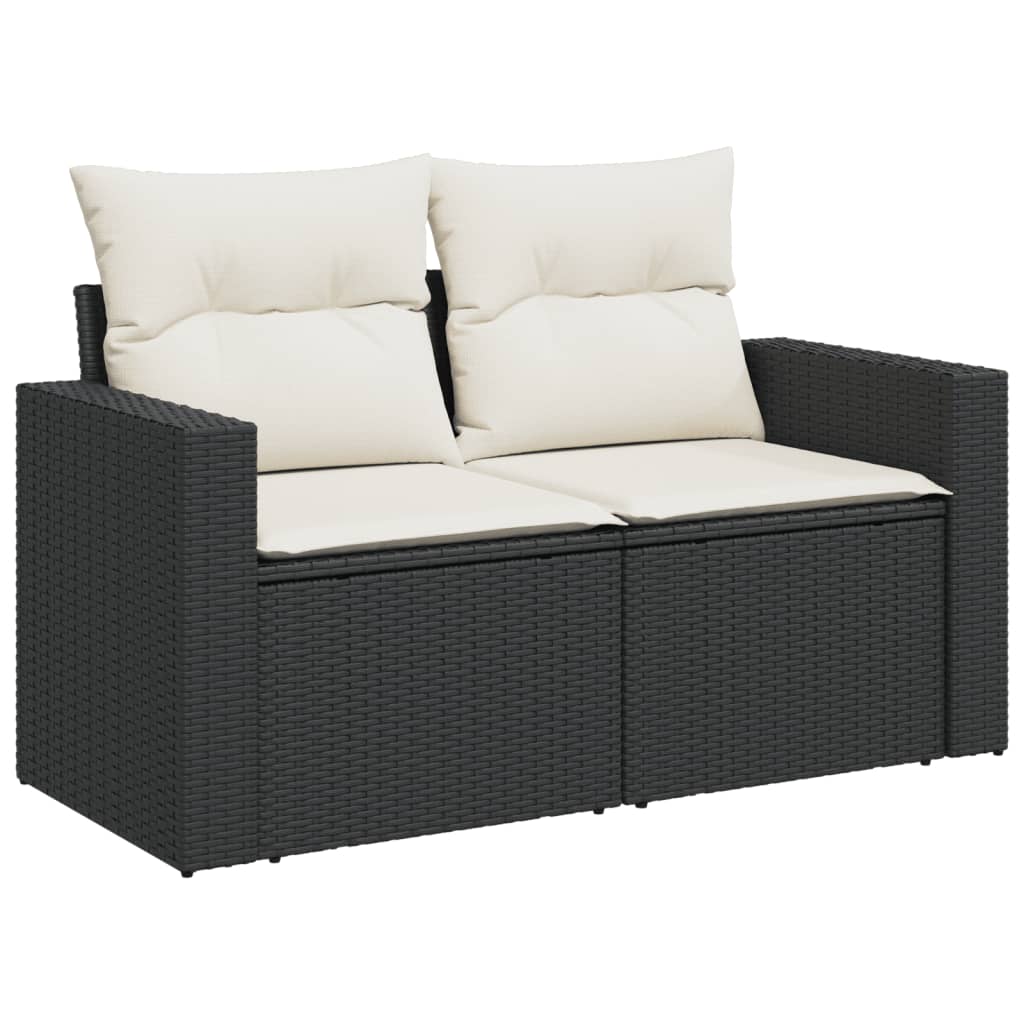 Set mobilier de grădină cu perne, 6 piese, negru, poliratan GartenMobel Dekor