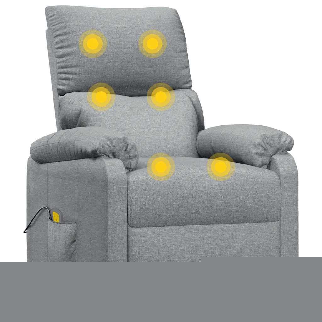 Fotoliu de masaj, gri deschis, material textil GartenMobel Dekor