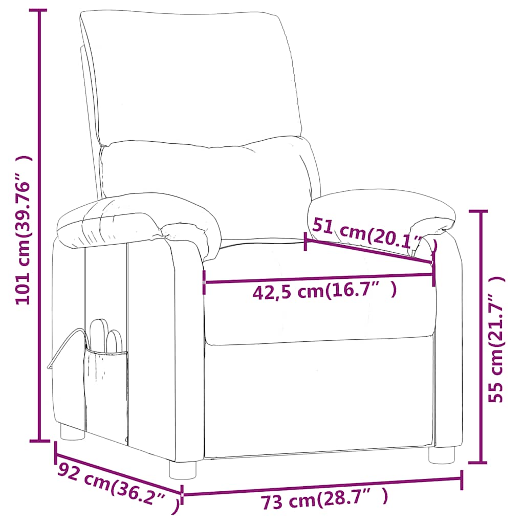 Fotoliu de masaj, gri închis, material textil GartenMobel Dekor