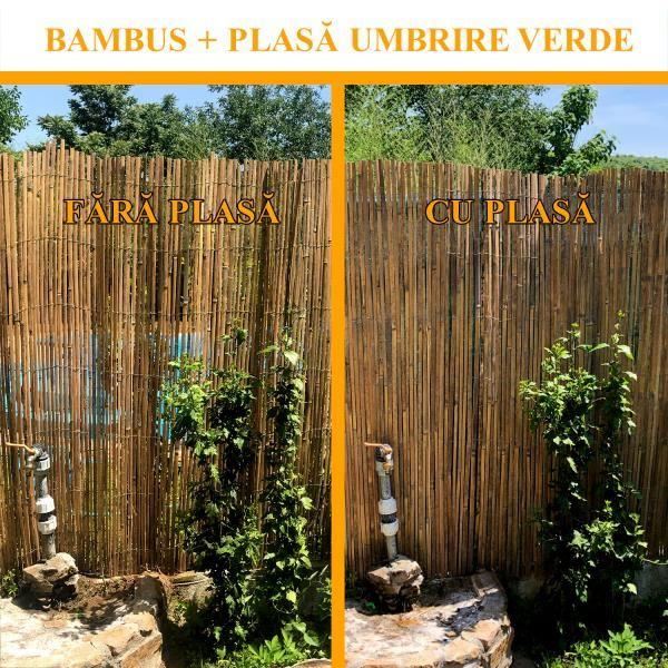 Gard/paravan din bambus natural, 5x2 m, sarma zincata GartenVIP DiyLine