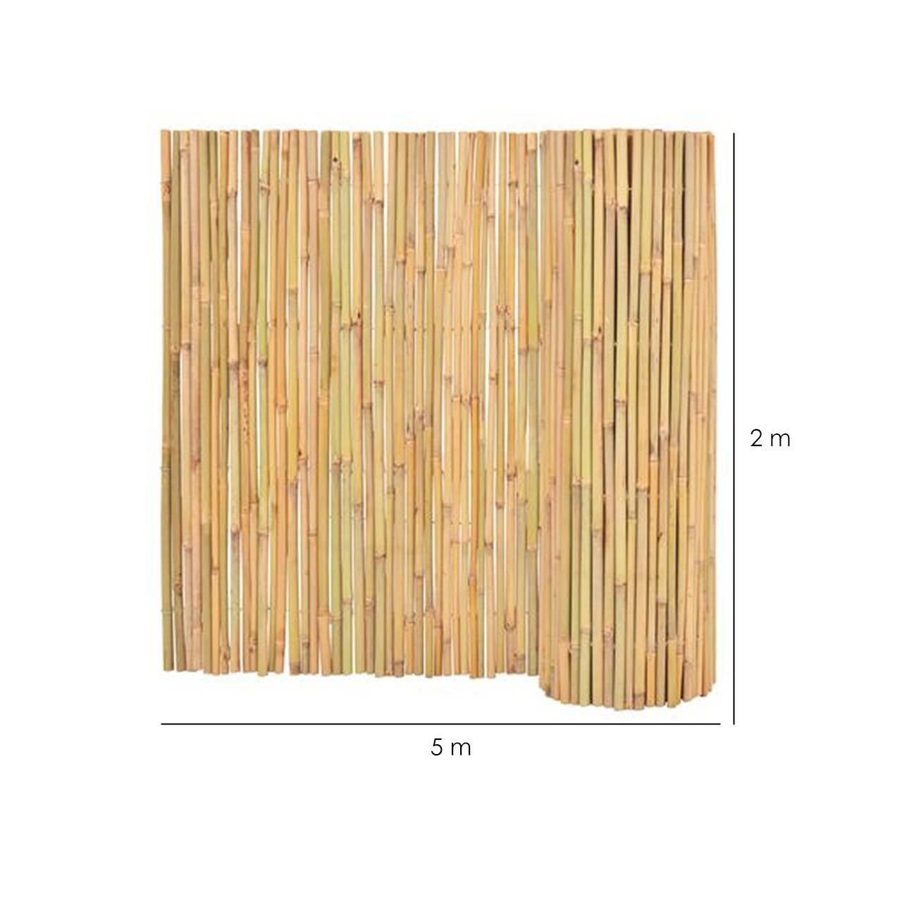 Gard/paravan din bambus natural, 5x2 m, sarma zincata GartenVIP DiyLine