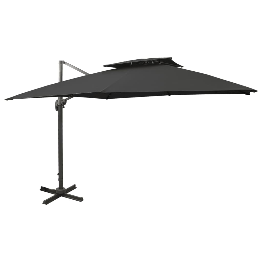 Umbrelă în consolă cu înveliș dublu, negru, 300x300 cm GartenMobel Dekor