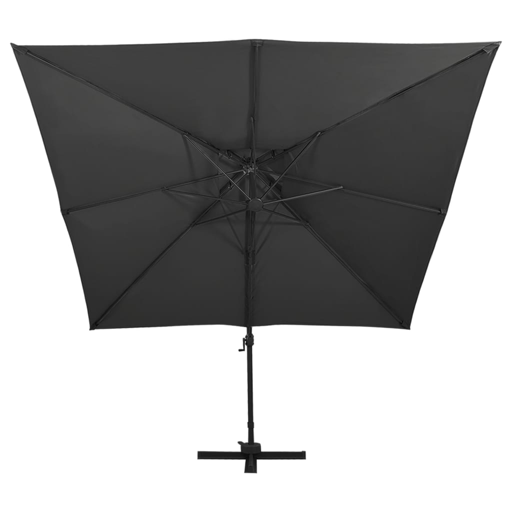 Umbrelă în consolă cu înveliș dublu, negru, 300x300 cm GartenMobel Dekor