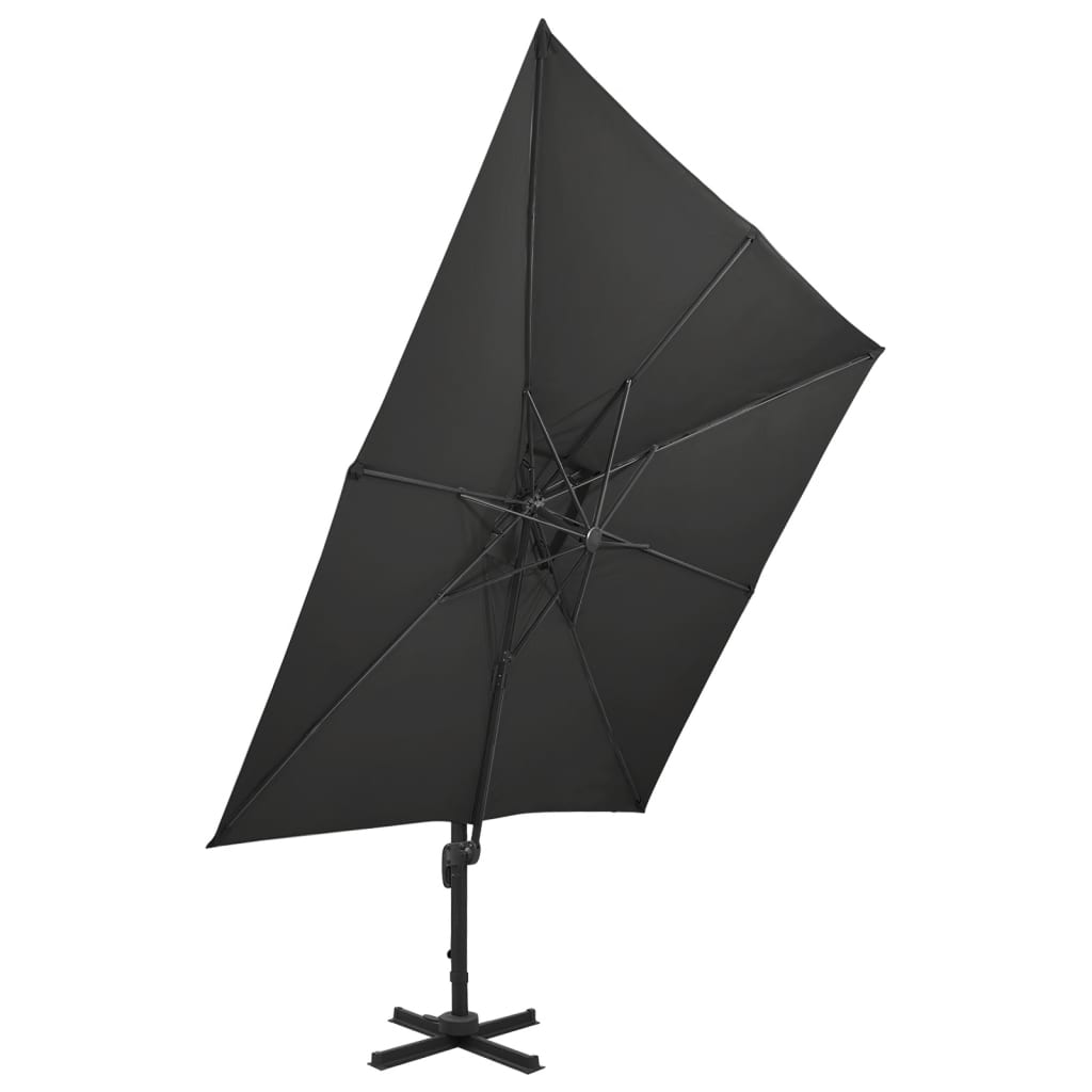 Umbrelă în consolă cu înveliș dublu, negru, 300x300 cm GartenMobel Dekor