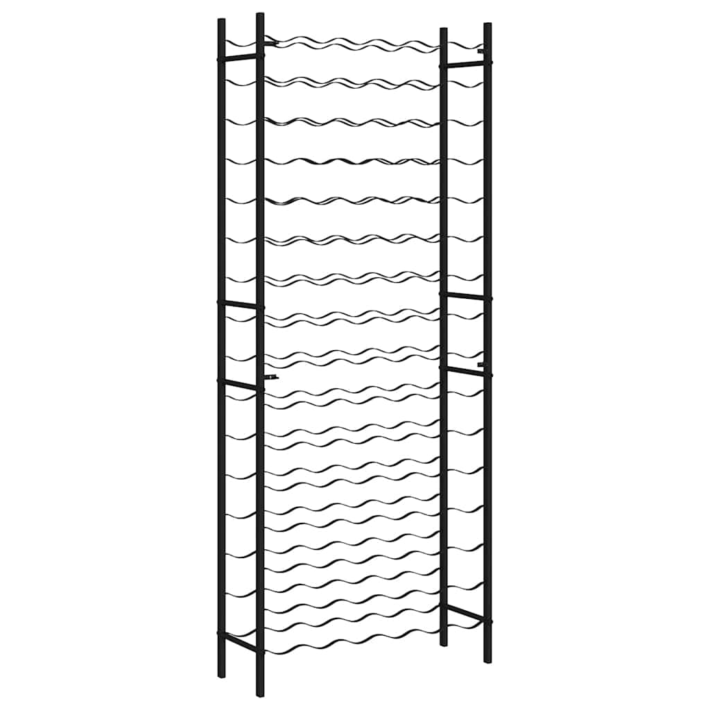 Suport de vin pentru 96 de sticle, negru, fier GartenMobel Dekor