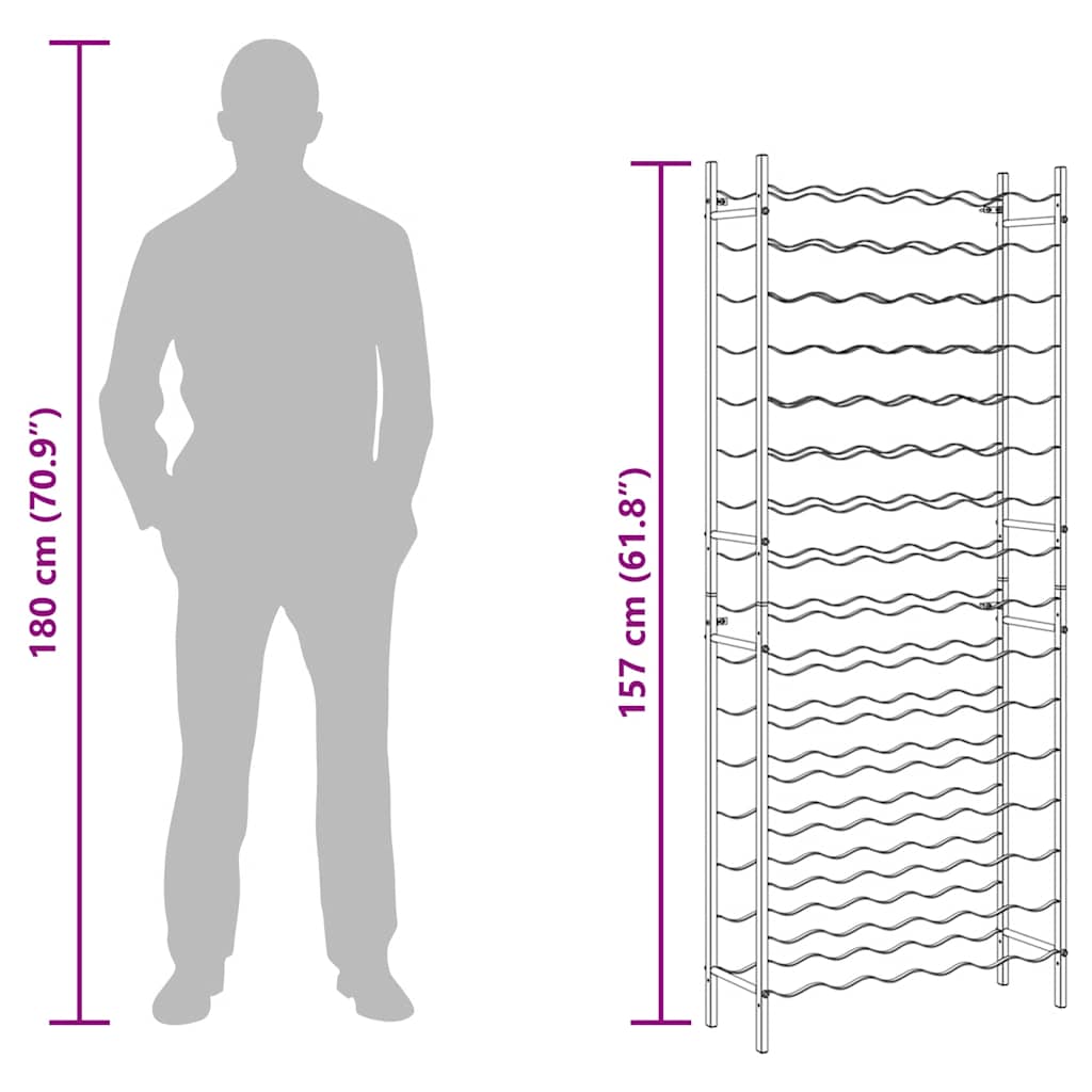 Suport de vin pentru 96 de sticle, negru, fier GartenMobel Dekor