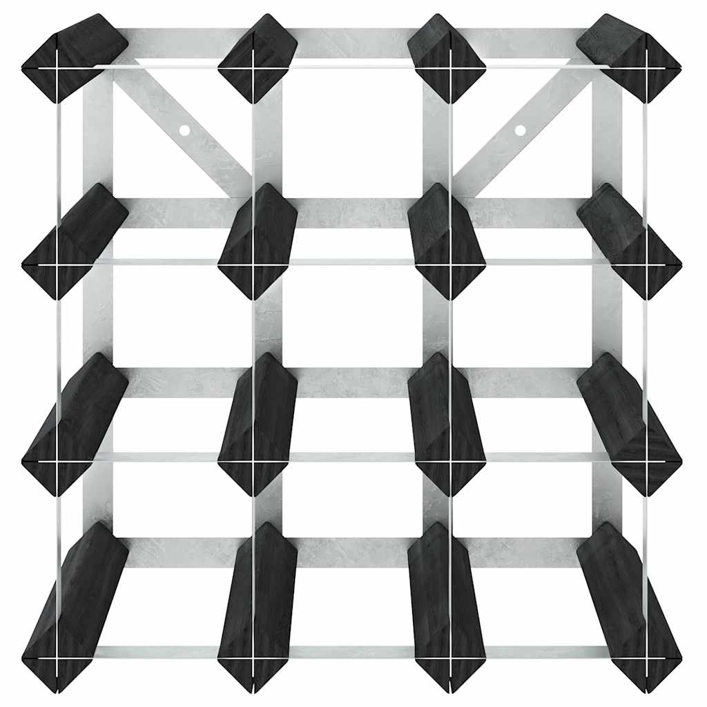 Suport de vinuri, 12 sticle, negru, lemn masiv de pin GartenMobel Dekor