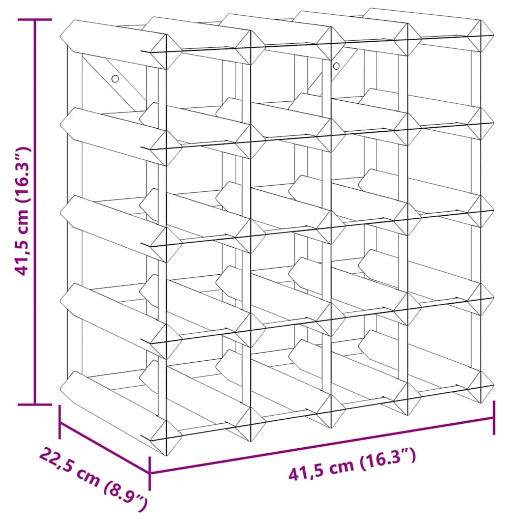 Suport de vinuri, 20 sticle, negru, lemn masiv de pin GartenMobel Dekor