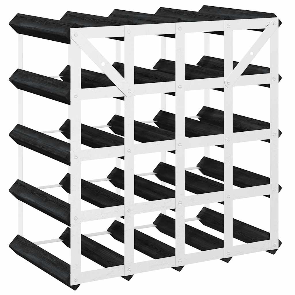 Suport de vinuri, 20 sticle, negru, lemn masiv de pin GartenMobel Dekor