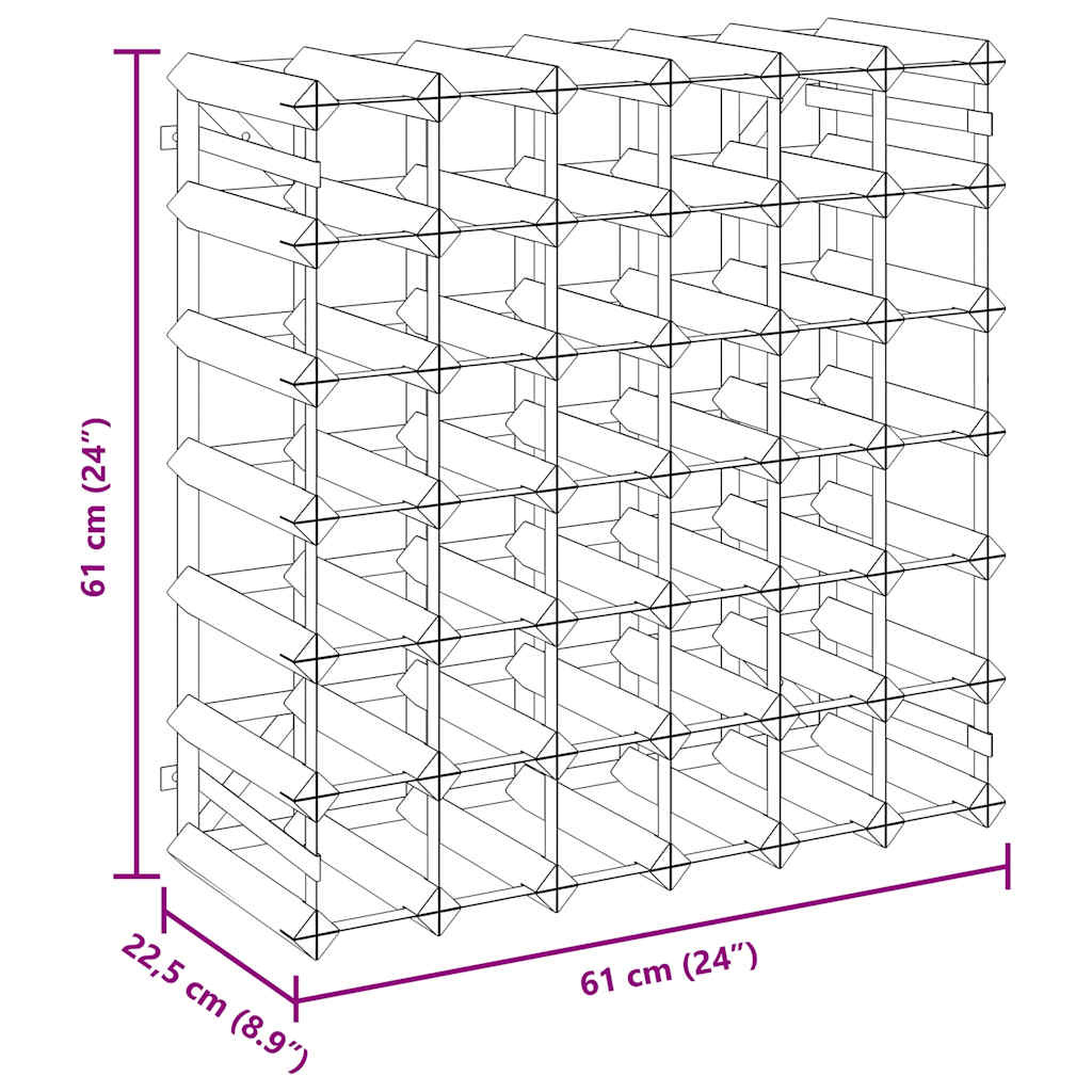Suport de vinuri, 42 sticle, negru, lemn masiv de pin GartenMobel Dekor