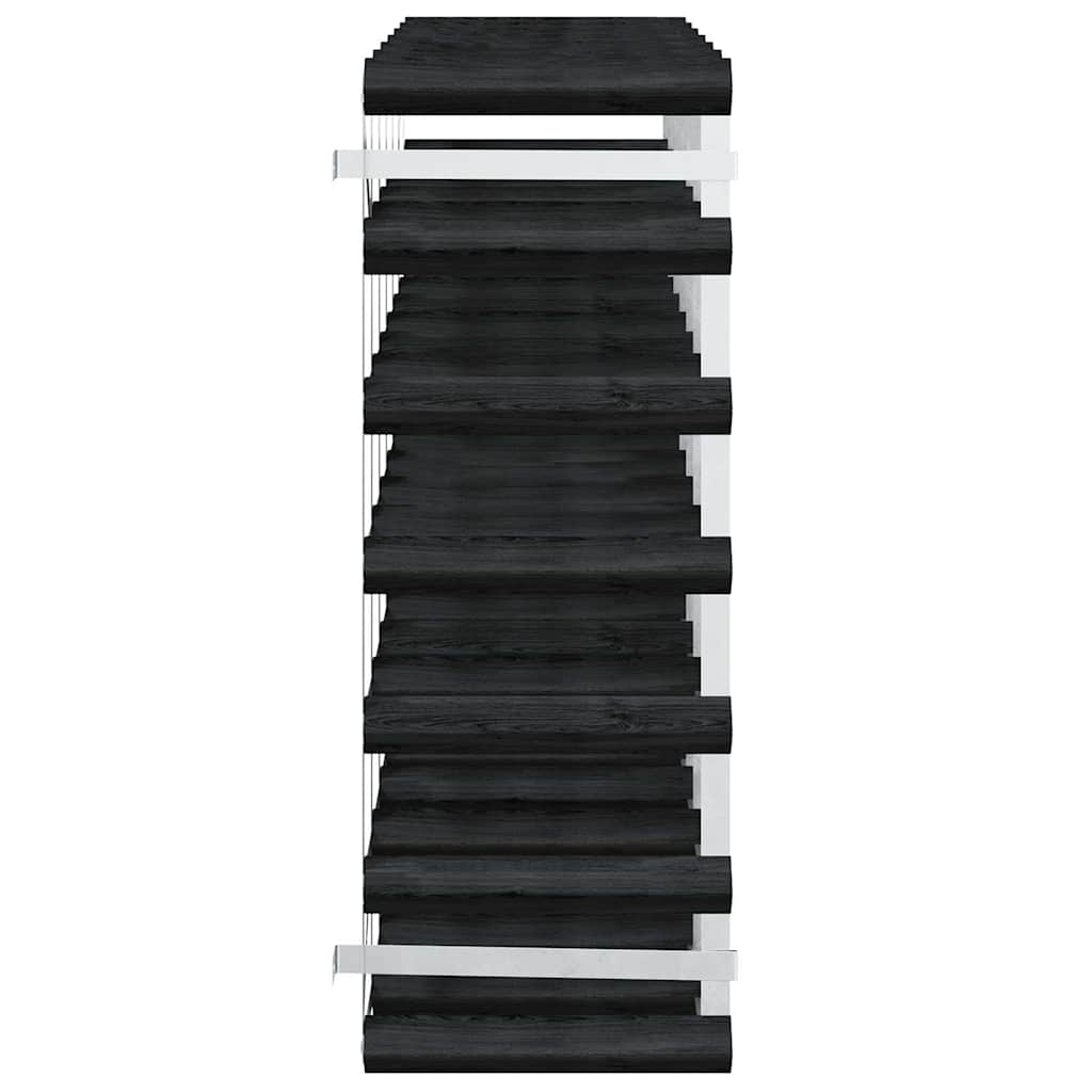Suport de vinuri, 42 sticle, negru, lemn masiv de pin GartenMobel Dekor