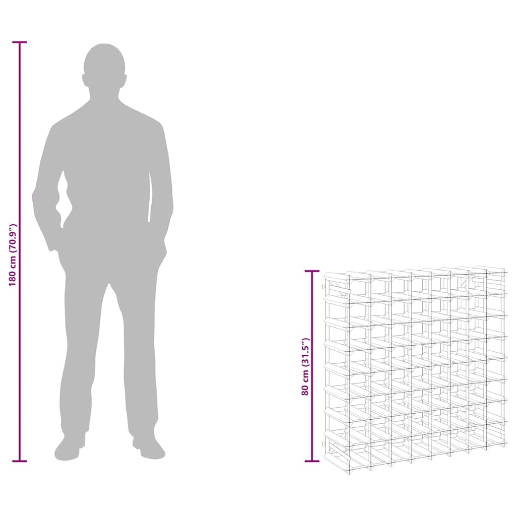 Suport de vinuri, 72 sticle, negru, lemn masiv de pin GartenMobel Dekor