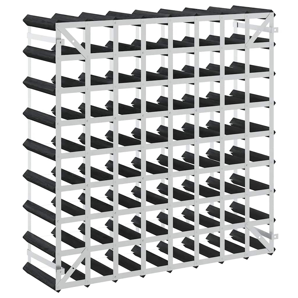 Suport de vinuri, 72 sticle, negru, lemn masiv de pin GartenMobel Dekor