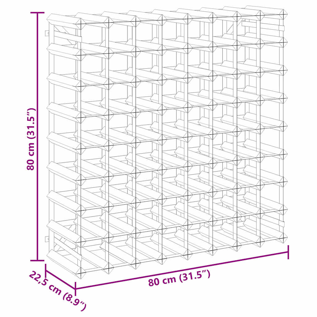 Suport de vinuri, 72 sticle, negru, lemn masiv de pin GartenMobel Dekor
