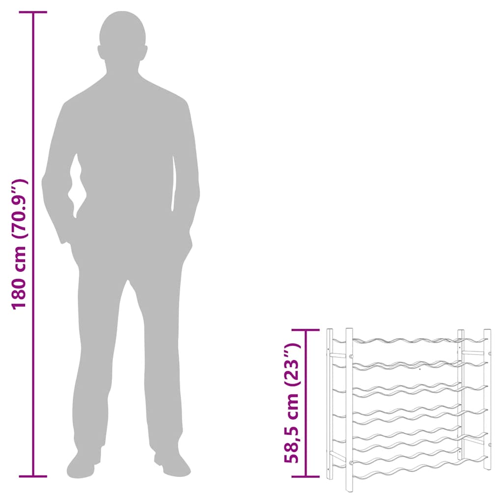 Suport sticle de vin pentru 36 de sticle, negru, fier GartenMobel Dekor