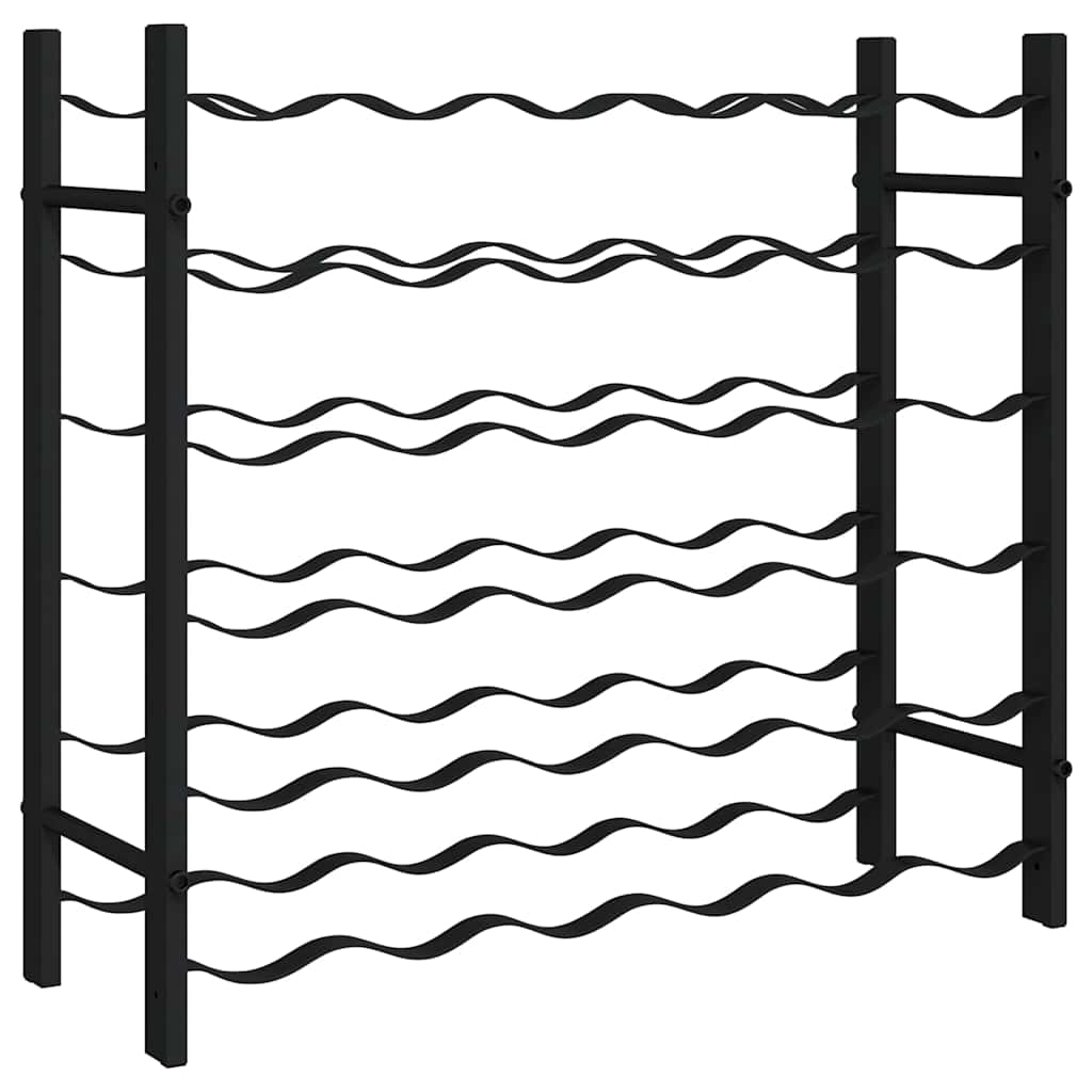 Suport sticle de vin pentru 36 de sticle, negru, fier GartenMobel Dekor