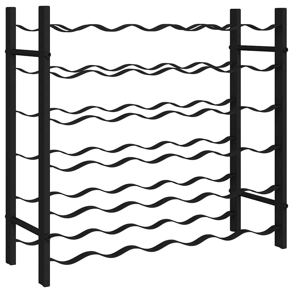 Suport sticle de vin pentru 36 de sticle, negru, fier GartenMobel Dekor