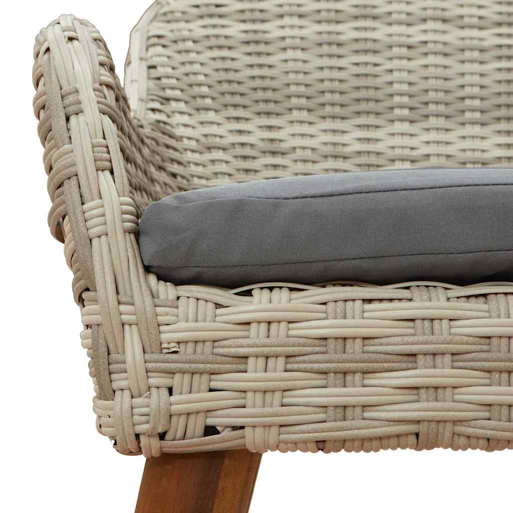 Set de masă pentru grădină cu pernă 7 pcs Gri deschis poliratan GartenMobel Dekor