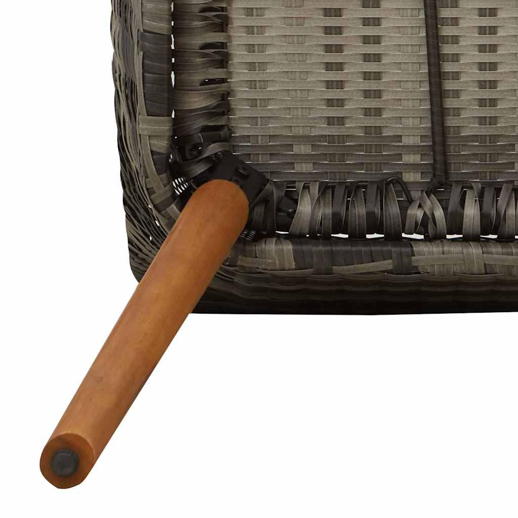 Set de masă pentru grădină cu pernă 7 pcs Gri poliratan GartenMobel Dekor