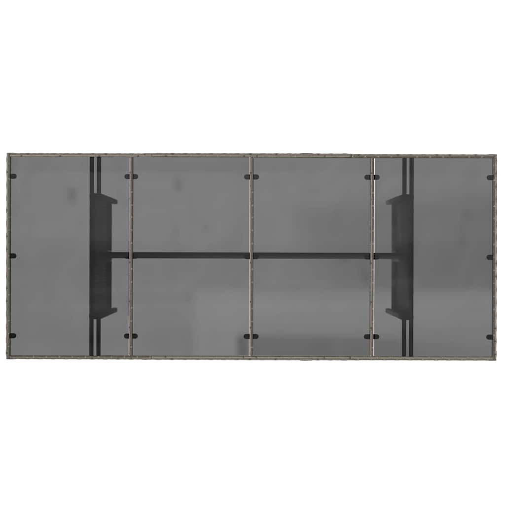 Set de masă pentru grădină cu pernă 7 pcs Gri poliratan GartenMobel Dekor