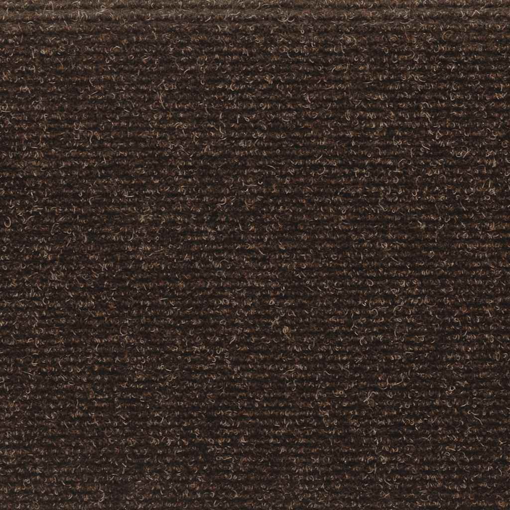 Covorașe autoadezive pentru scări, 15 buc., 65x21x4 cm, maro, cu margini dreptunghiulare GartenMobel Dekor