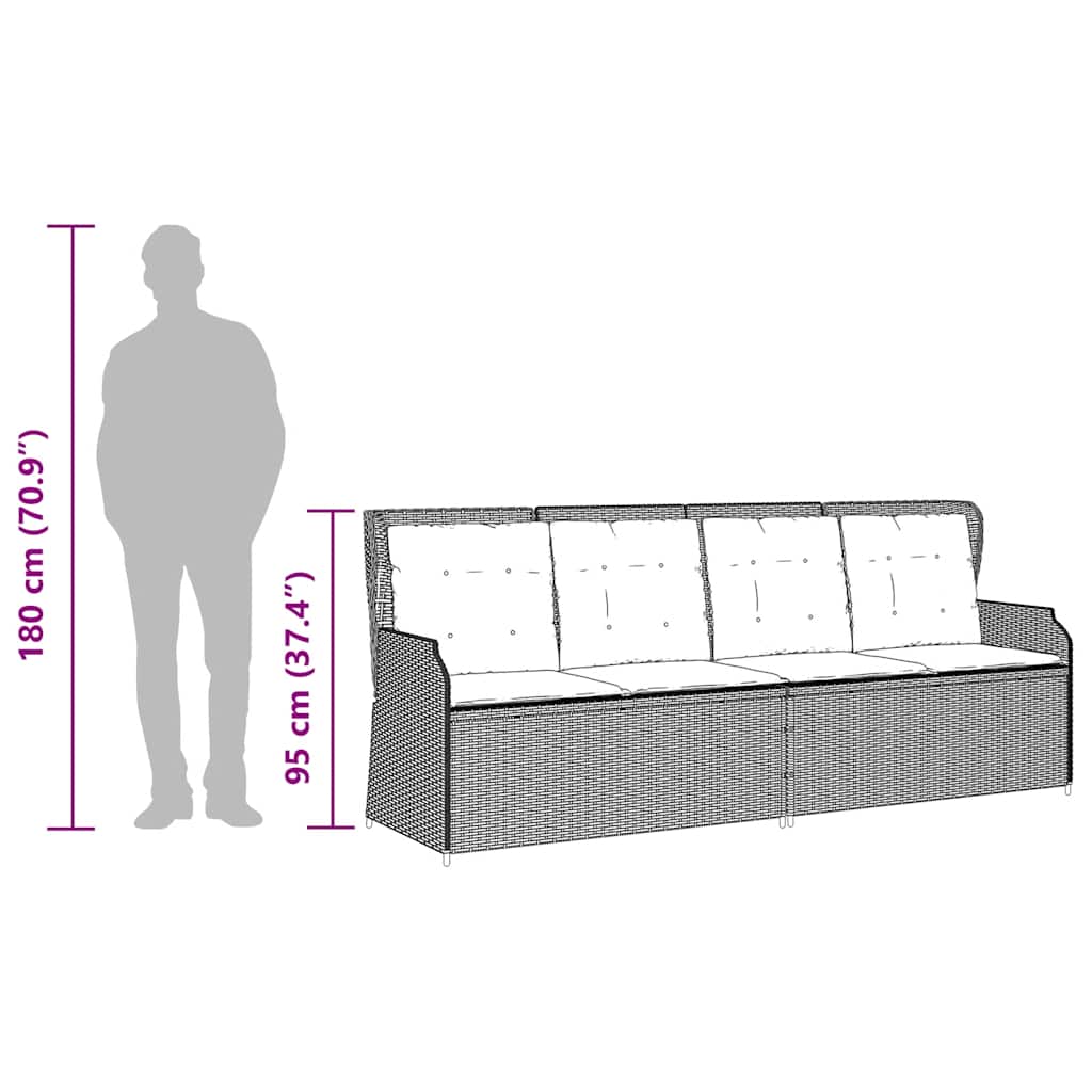 Set mobilier de grădină cu perne, 3 piese, bej, poliratan GartenMobel Dekor