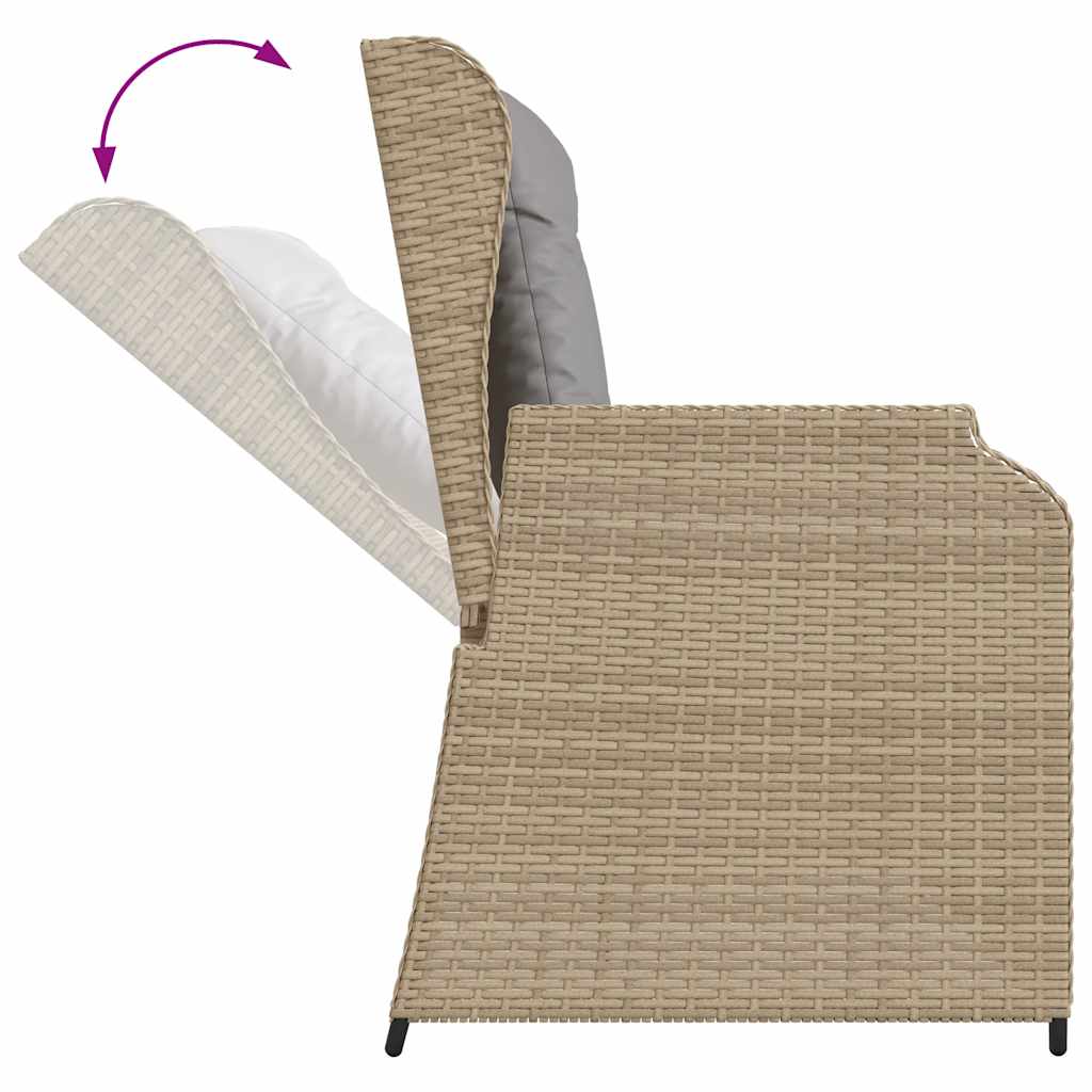 Set mobilier de grădină cu perne, 3 piese, bej, poliratan GartenMobel Dekor