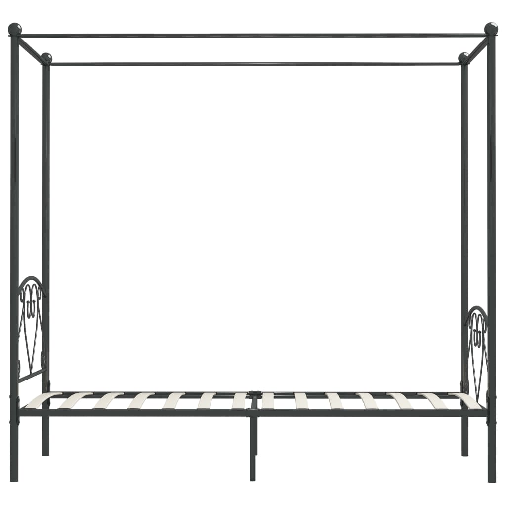 Cadru de pat cu baldachin, gri, 100 x 200 cm, metal GartenMobel Dekor