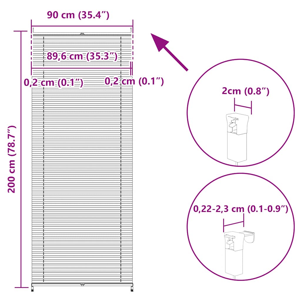 Jaluzea plisată, crem, 90x200 cm GartenMobel Dekor