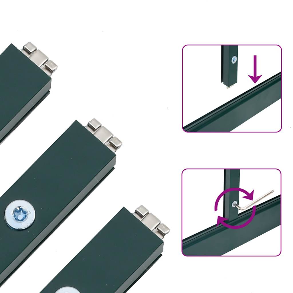 Sere cu cadru de bază, verde, 334x169x202 cm, aluminiu GartenMobel Dekor