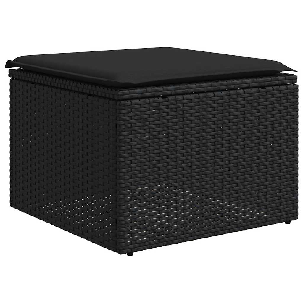 Set mobilier de grădină cu perne, 6 piese, negru, poliratan GartenMobel Dekor
