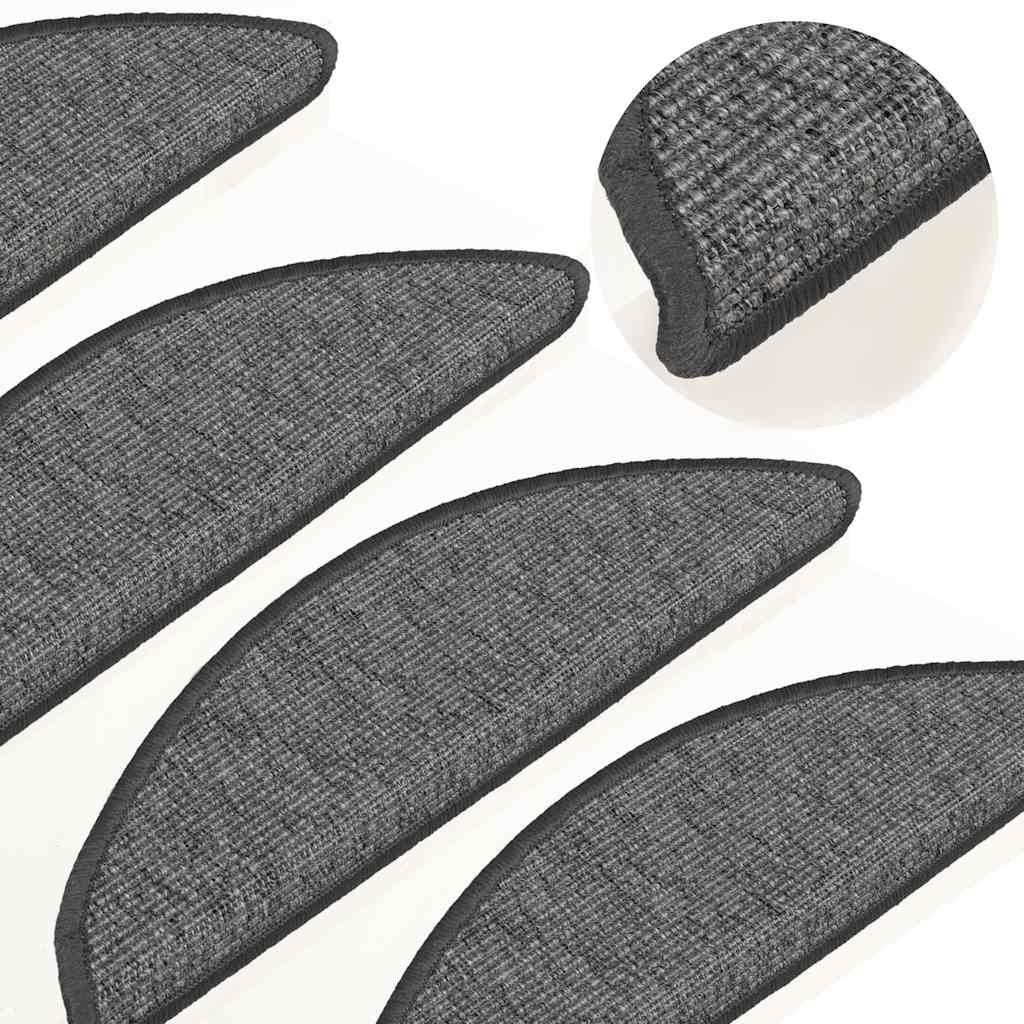 Covorașe pentru scări, 15 buc., 56x17x3 cm, bej și gri, semirotunde GartenMobel Dekor