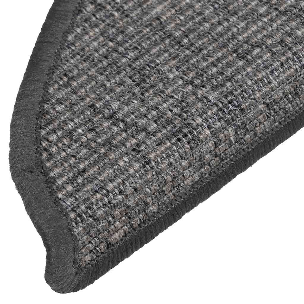 Covorașe pentru scări, 15 buc., 56x17x3 cm, bej și gri, semirotunde GartenMobel Dekor