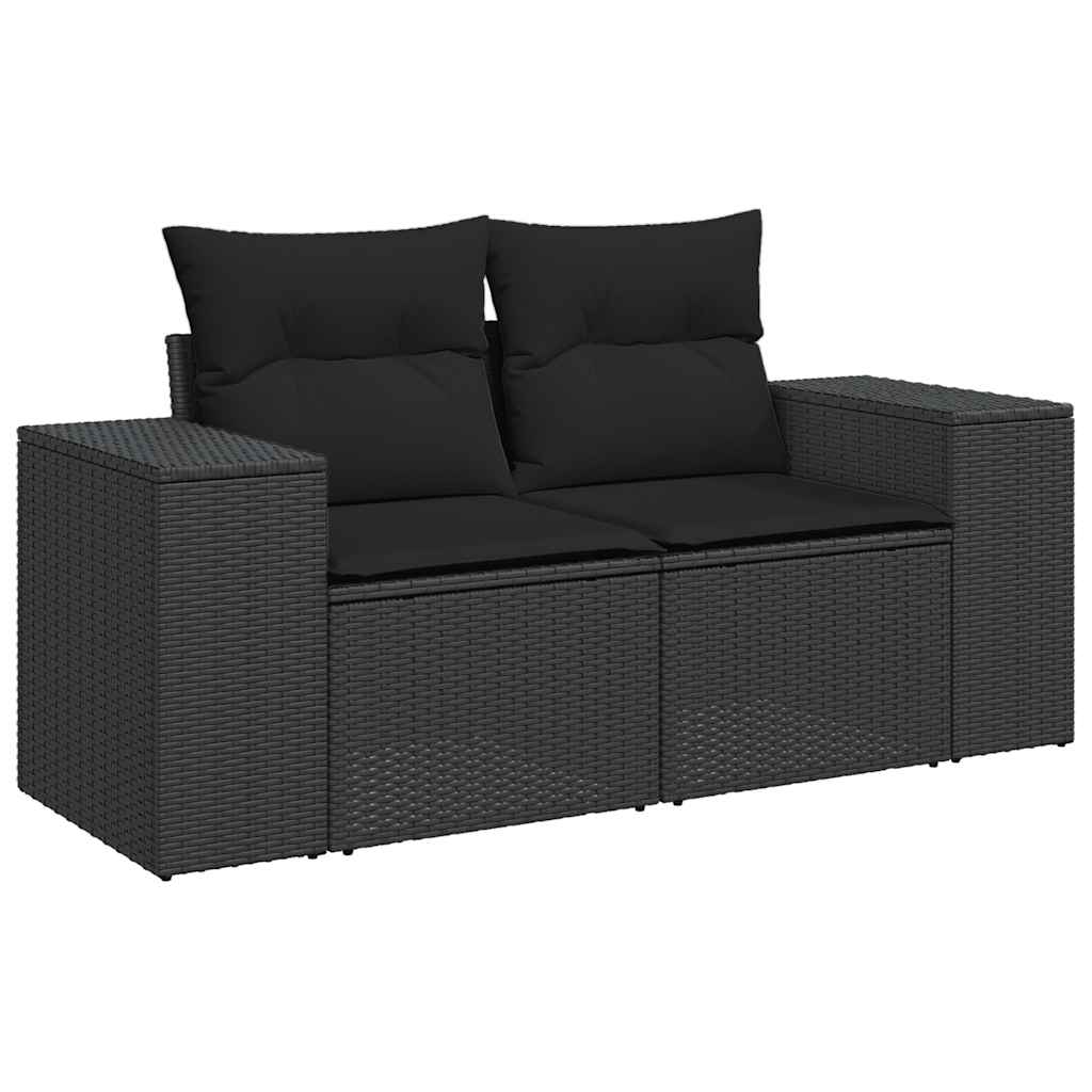 Set mobilier de grădină cu perne, 5 piese, negru, poliratan GartenMobel Dekor