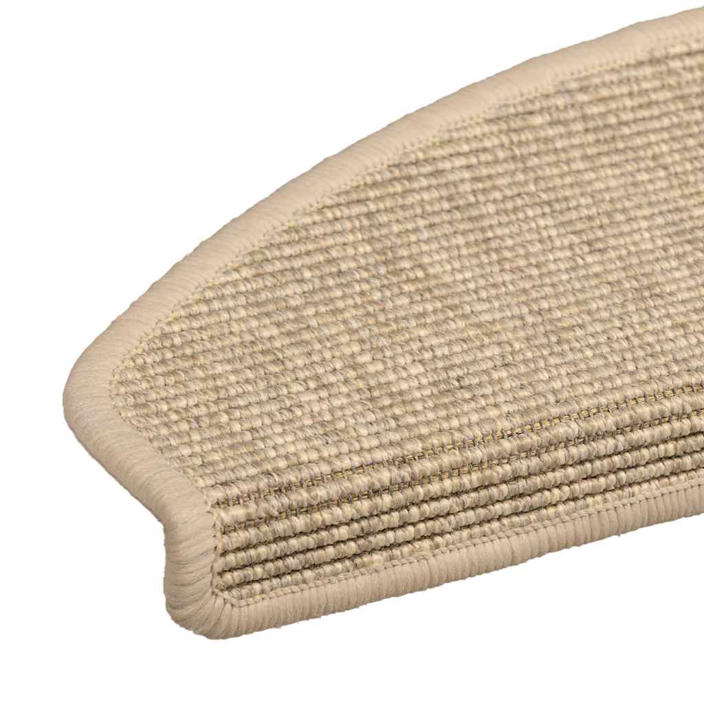 Covorașe pentru scări, 15 buc., 65x21x4 cm, bej deschis, semirotunde, mari GartenMobel Dekor